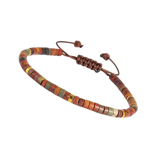 Pitadue Verstellbares Perlenarmband Naturstein Armband Seilarmband Unisex Armband Steintextur Geeignet Für Männer Und Frauen Handgefertigtes Schmuck Geeignet von Pitadue