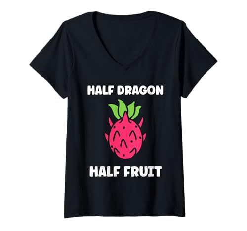 Damen Pitaya Cute Funny Quote Half Dragon Fruit T-Shirt mit V-Ausschnitt Damen Pitaya Cute Funny Quote Half Dragon Fruit T-Shirt mit V-Ausschnitt von Pitaya Funny Cute Dragon Fruit Humor