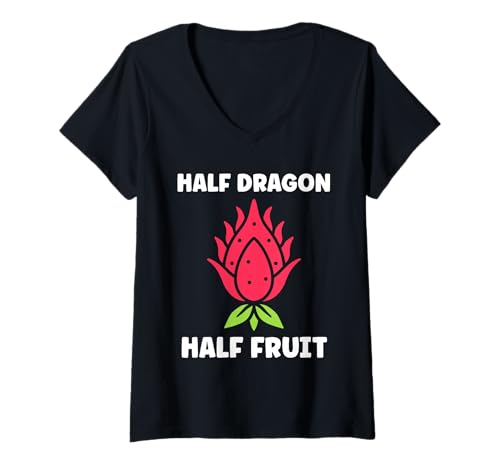 Damen Pitaya Cute Funny Quote Half Dragon Fruit T-Shirt mit V-Ausschnitt Damen Pitaya Cute Funny Quote Half Dragon Fruit T-Shirt mit V-Ausschnitt von Pitaya Funny Cute Dragon Fruit Humor