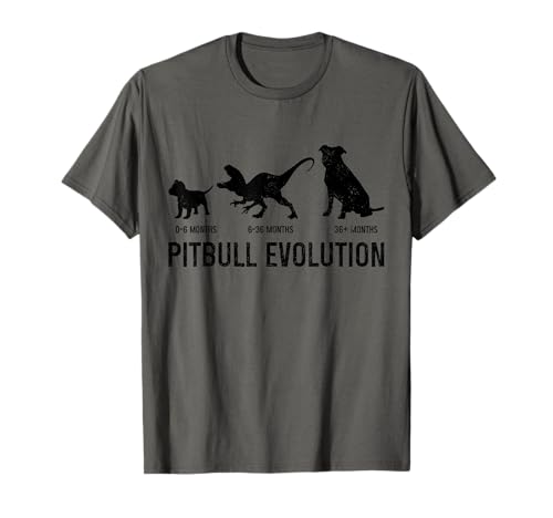 Pitbull Evolution Lustiger Hund Welpe Pitbull Mama Papa T-Shirt von Pitbull Evolution - Funny Dog Designs