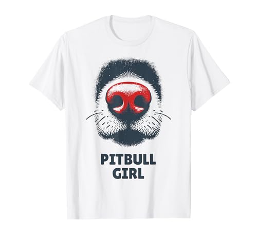 Hund Nase Mädchen Pitbull T-Shirt von Pitbull Girl Dog Pet Red Nose