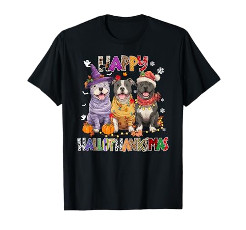 Pitbull Dogs Christmas Happy Hallothankmas Xmas Herren Damen T-Shirt Pitbull Dogs Christmas Happy Hallothankmas Xmas Herren Damen T-Shirt von Pitbull Happy Hallothankmas Christmas Dog