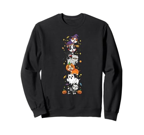 Lustiger Pitbull-Hexen-Vampir-Geist, Halloween, Kinder, Herren und Damen Sweatshirt von Pitbull Lovers Halloween Skeleton Mummy Outfits