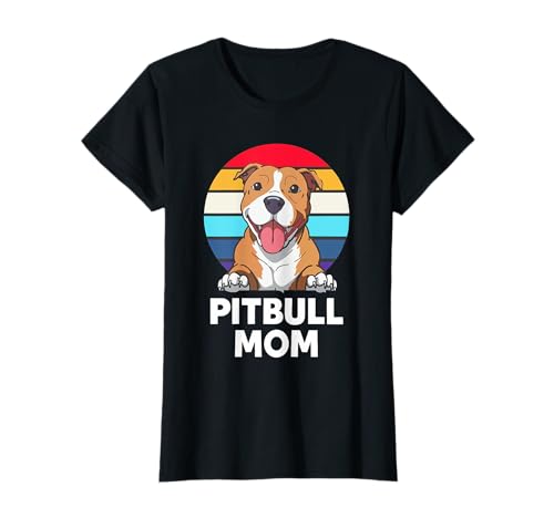 Pitbull Mom Shirt Damen Pit Bull Terrier Besitzer Muttertag T-Shirt von Pitbull Mom Shirts