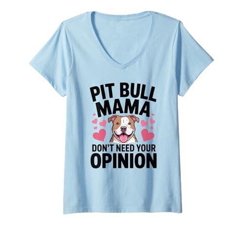 Damen Pit Bull Mama lustiger sarkastischer Pittie Hund Mama Pitbull T-Shirt mit V-Ausschnitt Damen Pit Bull Mama lustiger sarkastischer Pittie Hund Mama Pitbull T-Shirt mit V-Ausschnitt von Pitbull Pit Bull Pittie Rescue Dog Mom Awareness