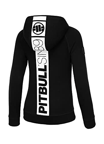 Damen Kapuzenpulli mit Reißverschluss Pit Bull West Coast Fuchsia Hoodie L Schwarz von Pitbull