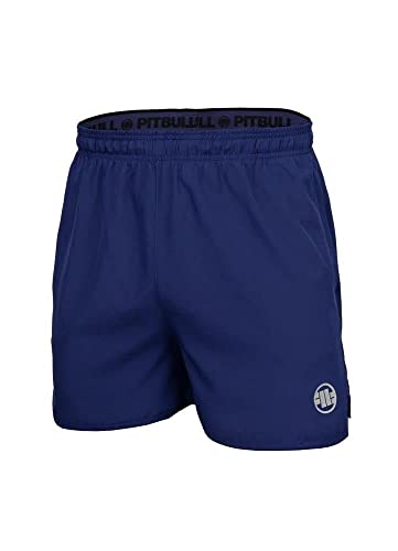 PITBULL - West Coast Sporthose Herren Kurz, Schnelltrocknende Kurze Sporthose Männer, Kurze Trainingshose, Komfortabel Fitnesshose Herren, Laufhose Herren Kurz - XXL, Dunkelblau von PITBULL