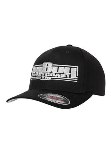 Pitbull Baseballkappe Full Cap Schirmmützen Kappe mit Schirm Herren & Damen Pit Bull West Coast Classic Boxing Die Mütze mit gebogenem Schirm, Schwarz S/M von Pitbull