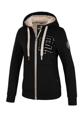 PITBULL Damen Warmes Kapuzenpullover mit Reißverschluss Frauen Kapuzenpulli mit Zip Sherpa Ruffina Dicker Hoodie Pullover L von PITBULL