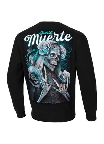 PITBULL Herren Crewneck Sweatshirt mit Print Männer Pullover mit Aufdruck Santa Muerte Pullover Rundhalsausschnitt Bedruckter Sportliches L von PITBULL