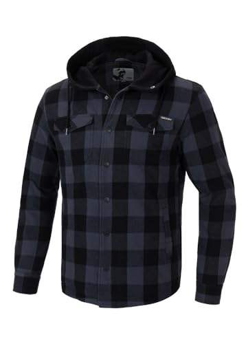 Pitbull Herren Flanelljacke mit Karomuster und Kapuze Flanellhemd mit Kariertes Pioneer Männer übergangsjacke Baumwolle Metalldruckknöpfe universellen Stil und Komfort 3XL Pitbull Herren Flanelljacke mit Karomuster und Kapuze Flanellhemd mit Kariertes Pioneer Männer übergangsjacke Baumwolle Metalldruckknöpfe universellen Stil und Komfort 3XL von PITBULL