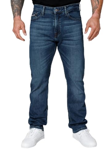 Pitbull Herren Jeans Hose Jeanshosen Regular Fit Jeans Navy Wash Highlander Straight Cut eanshose für Männer Basic Hose 31/30 von PITBULL
