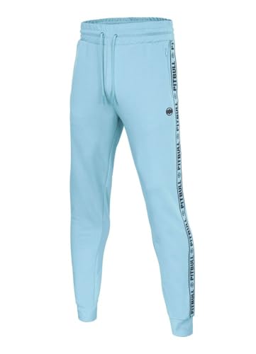 PITBULL Herren Jogginghose Männer Trainingshose Sportliches Hosen Pit Bull West Coast Tricot Badger Atmungsaktive schnell trocknende Sporthose Sweathose Joggen Sweatpants Jacquard-Streifen L von PITBULL