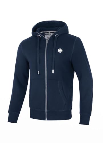 PITBULL Herren Kapuzenpullover mit Reißverschluss Sweatshirts Kapuzenpulli Small Logo Hoodie Zip Basic Zipper Baumwolle M von PITBULL