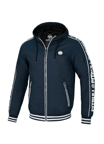 Pitbull Herren Übergangsjacke Sportlichem Schnitt und Kapuze Männer Windjacke Pit Bull West Coast Whitewood Trainingsjacke Sweatjacke Laufjacke Regenjacke Sport Jacken S von PITBULL