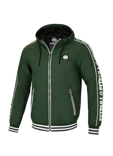 Pitbull Herren Übergangsjacke Sportlichem Schnitt und Kapuze Männer Windjacke Pit Bull West Coast Whitewood Trainingsjacke Sweatjacke Laufjacke Regenjacke Sport Jacken M von PITBULL