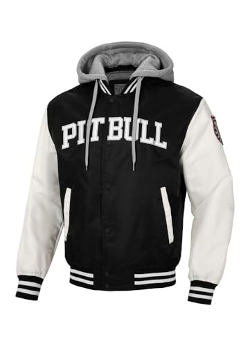 PITBULL Herren Übergangsjacke im College-Bomber-Stil mit Kapuze Bomberjacke College Pit Bull West Coast Falcon Ridge Bomber Jacke Männer Frühlingsjacke Activewear XXL von PITBULL