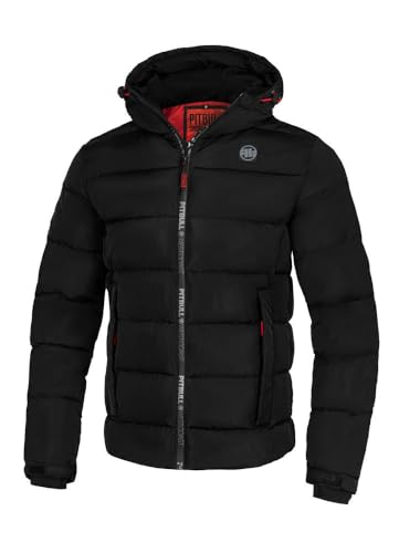 Pitbull - Winterjacke Herren mit Kapuze Airway V, Jacke Herren mit Reißverschluss, Bequeme Seitliche Taschen, Steppjacke, Herren Jacken Perfekt für Winter XXL von PITBULL