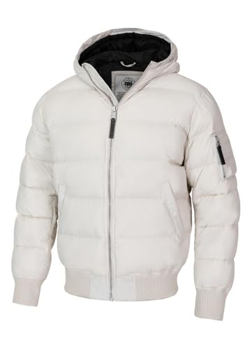 PITBULL - Winterjacke Herren mit Steppung Gopher, Jacke Herren mit Kapuze, Männer Steppjacke, Bequeme Windjacke, Windbreaker mit Reißverschluss, Jacke Winter, L von PITBULL