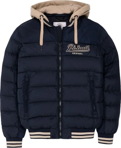 Pitbull Herren Winterjacke Jacke mit Abnehmbarer Kapuze Männer Steppjacke Hidden Rip-Stop Gewebe Warme Winterjacke M von PITBULL