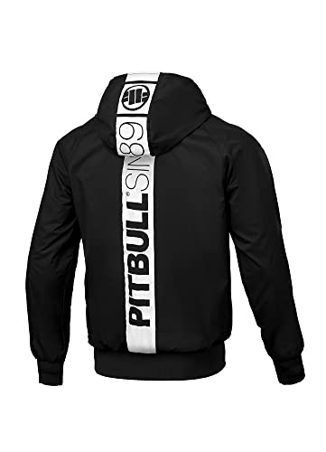 PITBULL - Jacken Herren mit Kapuze, Winddichte Herren Jacke Übergang Athletic Hilltop, Bequeme Seitliche Taschen mit Reißverschluss, Herren Jacken Übergang Perfekt für Outdoor - M, Schwarz von PITBULL