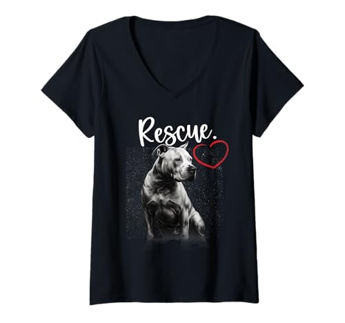 Damen Pitbull Rescue Pittie Lover Pitbull Terrier Besitzer Damen T-Shirt mit V-Ausschnitt Damen Pitbull Rescue Pittie Lover Pitbull Terrier Besitzer Damen T-Shirt mit V-Ausschnitt von Pittie Lover & Pitbull Terrier Owner Designs
