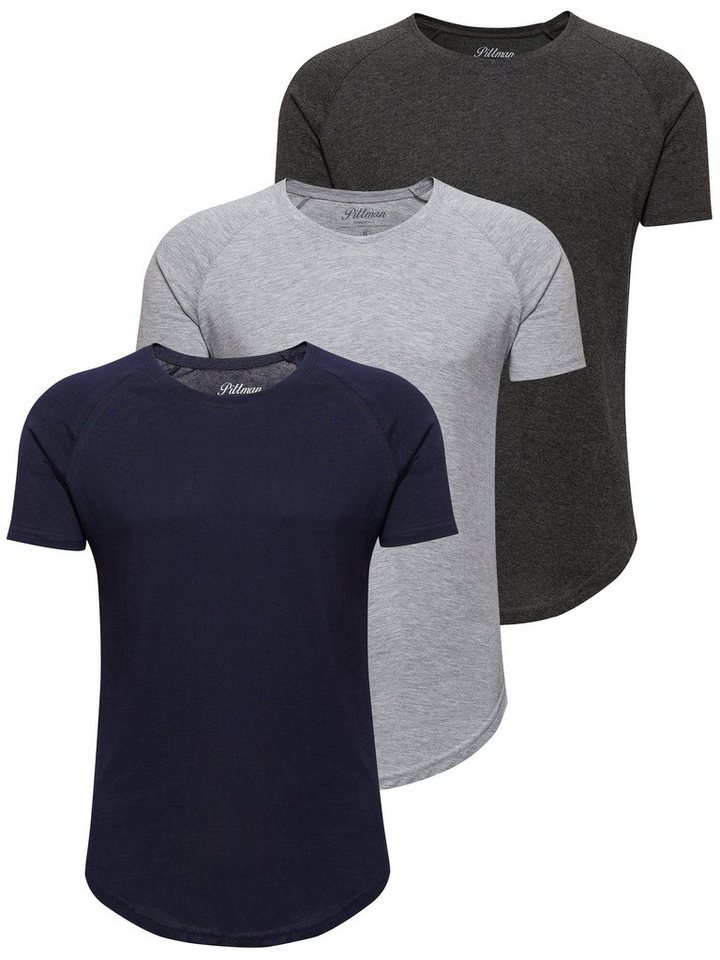 Pittman T-Shirt 3-Pack Herren T-Shirt Finn (Set, 3er-Pack) Oversize Rundhals T-Shirt von Pittman