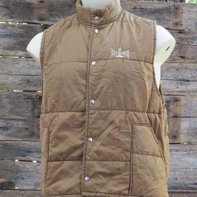 Jahrgang Dunbrooke Pla-Jac Bessemer Railroad Herren Brown Weste Jacke Größe Xl von PittsburghClockshop