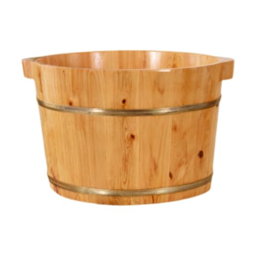 Pitycbo Fußbadewanne Aus Holz, Sauna Fußwanne, Bequem, Verdickt, Mehrzweck Fußbadefass für Frauen Und Männer, Color A 26cm von Pitycbo