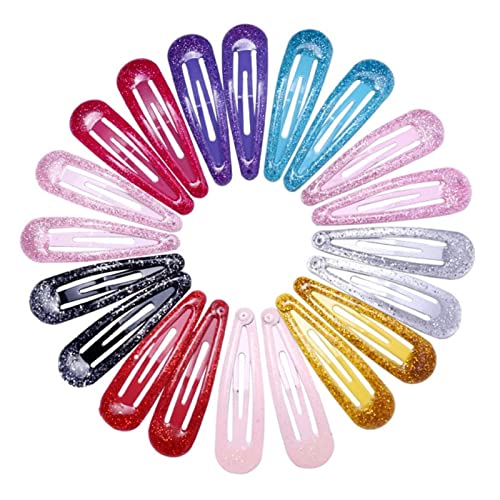 Haarnadel 10/20pcs 5cm Farbe Glitter Haarpins Metallfass Bb. Haarspangen Snap Pins Frauen Haarschmuck Haarnadel Holz (Color : Mixed Colors, Size : 20pcs) von PiurUf