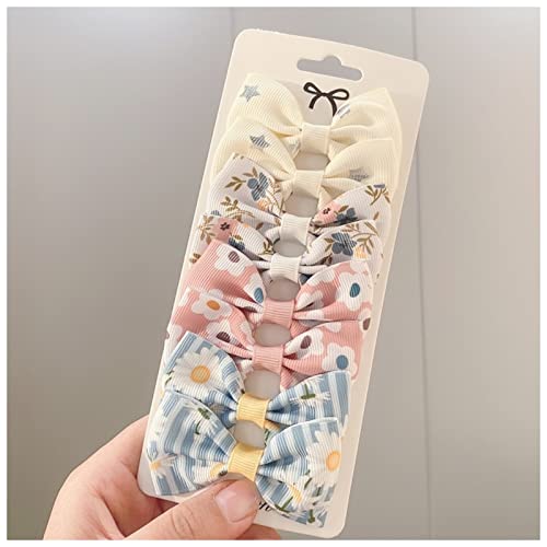 Haarnadel 8 stücke/los Grosgrain Ribbon Haar Bögen Clips Drucken Mini Bögen for Mädchen Headwear Beste Geschenke Haarnadel Holz (Size : 8) von PiurUf