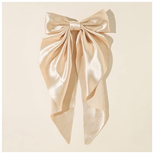 Haarnadel Frühling Satin Mädchen Bug Hair Band Trendy Ribbon Haarnadel Temperament Ribbon Bow Damen Headwear Haarschmuck Haarnadel Holz (Size : Style 1-Champagne) von PiurUf