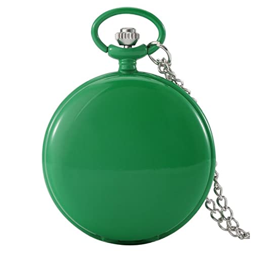 PiurUf Taschenuhr Double Cover personalisierter Gedruckter Fototext Quarz Taschenuhr mit Geschenken for Paare Freund Kinder Taschenuhr Handaufzug (Size : Green) von PiurUf