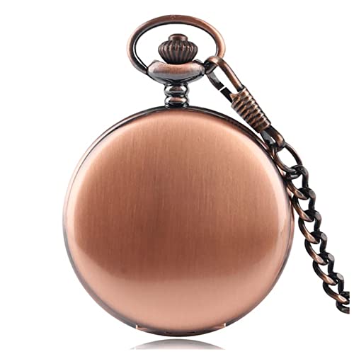 PiurUf Taschenuhr Double Cover personalisierter Gedruckter Fototext Quarz Taschenuhr mit Geschenken for Paare Freund Kinder Taschenuhr Handaufzug (Size : Rose Gold) von PiurUf