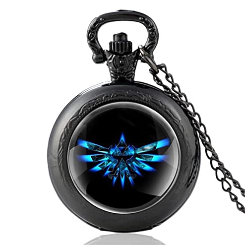 PiurUf Taschenuhr Klassische Silber mechanische Handtasche Uhr Taschenuhr Handaufzug (Size : Black) von PiurUf