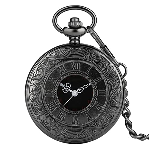 PiurUf Taschenuhr Vintage Taschenuhr Antike Römische Zahl Quarz Steampunk Taschenuhren Schwarz Aushöhlen Anhänger Uhr Kette Halskette Männer Geschenk Taschenuhr Handaufzug (Size : Thick Chain Watch) PiurUf Taschenuhr Vintage Taschenuhr Antike Römische Zahl Quarz Steampunk Taschenuhren Schwarz Aushöhlen Anhänger Uhr Kette Halskette Männer Geschenk Taschenuhr Handaufzug (Size : Thick Chain Watch) von PiurUf