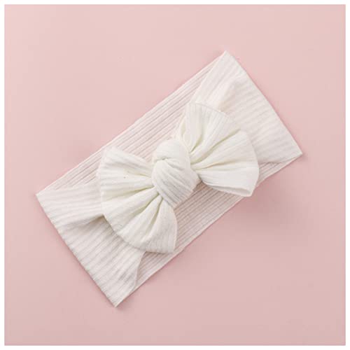 Stirnband Damen 1 stück/los Mode Massive Knoten Bogen Stirnband Headwrap Mädchen Baumwolle Bögen Turban for Mädchen Dehnbare Kopfbedeckungen Stirnband (Size : White) von PiurUf