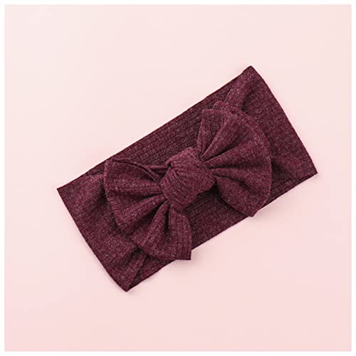 Stirnband Damen 1 stück/los Mode Massive Knoten Bogen Stirnband Headwrap Mädchen Baumwolle Bögen Turban for Mädchen Dehnbare Kopfbedeckungen Stirnband (Size : Wine Red) von PiurUf