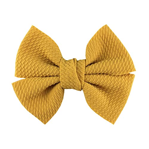 Stirnband Damen 10 teile/los 4,5 "große waffel stoff haar bögen for mädchen beliebte süße mode zubehör bowknot boutique kopf tragen Stirnband Damen Winter (Color : Golden, Size : Without clip) von PiurUf