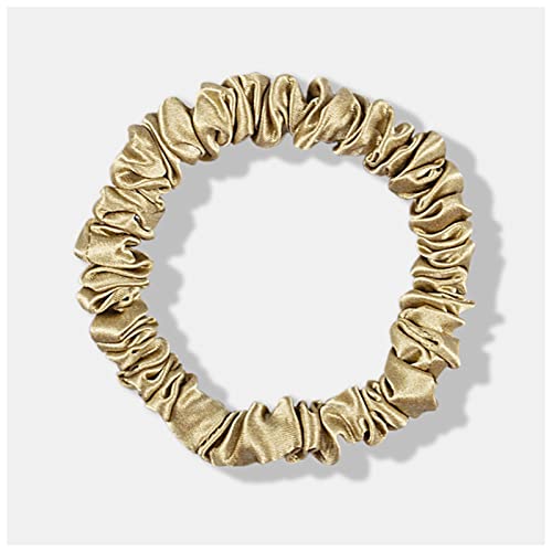 Stirnband Damen 100% echte seide frauen massiv scrunchie elastische haar bands 1 cm niedliche haare krawatten mädchen haarschmuck kopf band kopfkleid Stirnband Damen Winter (Color : Luxury gold, Siz von PiurUf