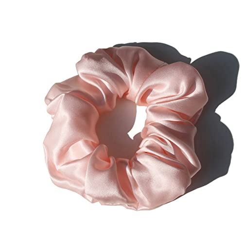 Stirnband Damen 100% reine Seide Große Scrunchies Seile Haarbänder Krawatten Elastics Pferdeschwanzhalter for Frauen Mädchen Zubehör 19 Momme 3,5 cm Stirnband Damen Winter (Size : 12 Pink) von PiurUf