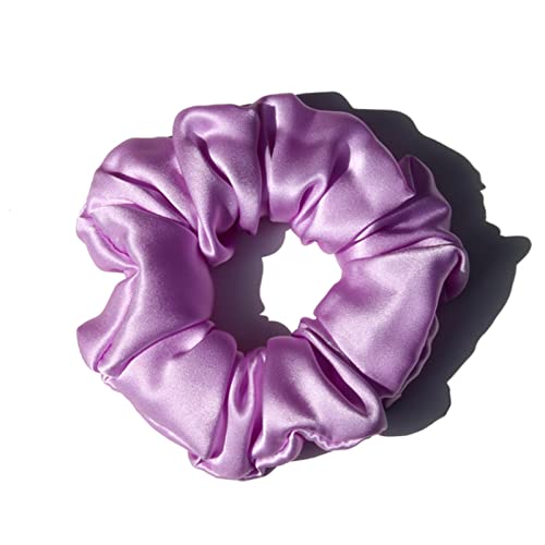 Stirnband Damen 100% reine Seide Große Scrunchies Seile Haarbänder Krawatten Elastics Pferdeschwanzhalter for Frauen Mädchen Zubehör 19 Momme 3,5 cm Stirnband Damen Winter (Size : 14 Violet) von PiurUf