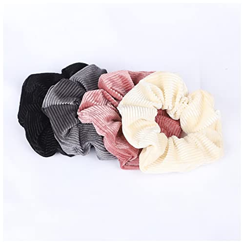 Stirnband Damen 4 STÜCK/Set Korea Samt Scrunchie Gummi Elastic Hair Bands Feste Frauen Mädchen Stirnband Pferdeschwanzhalter Krawatten Seil Haarschmuck Stirnband (Size : T) von PiurUf