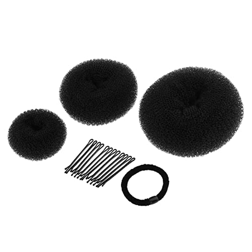 Stirnband Damen Donut Scrunchie Halter Hair Bun Ring Friseur Maker Tool for Mädchen Stirnband (Size : Black) von PiurUf