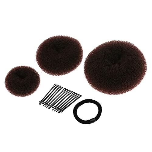 Stirnband Damen Donut Scrunchie Halter Hair Bun Ring Friseur Maker Tool for Mädchen Stirnband (Size : Coffee) von PiurUf