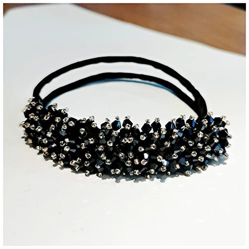 Stirnband Damen Frau Strass Pearl Blume Haarbrötmaschine DIY. Frisur-Werkzeug for Damen-Haarschmuck-Braut-Haarband Stirnband Damen Winter (Size : Navy blue) von PiurUf