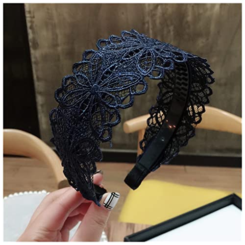 Stirnband Damen Frauen Stirnband Spitze Blumen Haarband for Mädchen Haarschmuck Lünette Haarbänder Stirnbänder for Frauen Wide Side Hair Hoop Stirnband (Size : 9(width 6cm)) von PiurUf