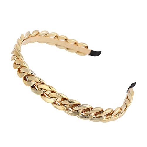 Stirnband Damen Mode Gold Ketten Reifen for Frauen Stirnband Haarband Mädchen Haarschmuck Elegante schicke Haarverzierung Stirnband (Size : 9736-A-Width 1.6 cm) von PiurUf