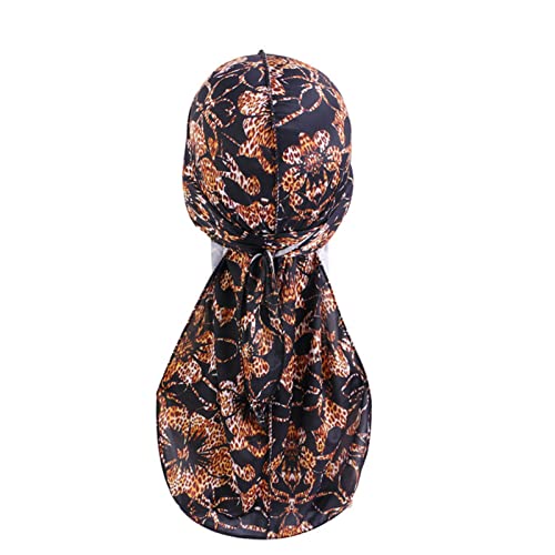 Stirnband Damen Mode camo männer seidig turban druck unisex seide durag headwear bandans stirnband haarschmuck Piratenhut Wellen Lumpen Stirnband (Size : 60) von PiurUf