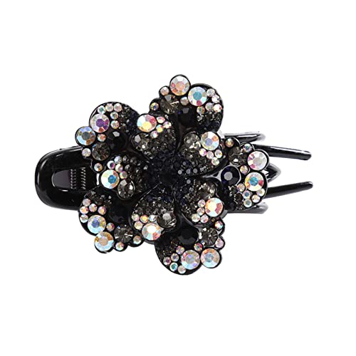 Stirnband Damen Rhinestone Haarnadelblume Duckbill Haar Krallen Vintage Haarspangen Haarschmuck for Frauen, die Pferdeschwanz Headwear glänzt Stirnband (Size : A) von PiurUf